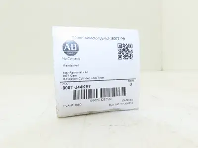 Allen Bradley 800T-J44KE7 Keyed Selector Switch 3-Position w/Key Series U