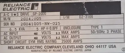 Reliance Electric 2GU41005-NW-025 Drive GP-2000 (BIN654)