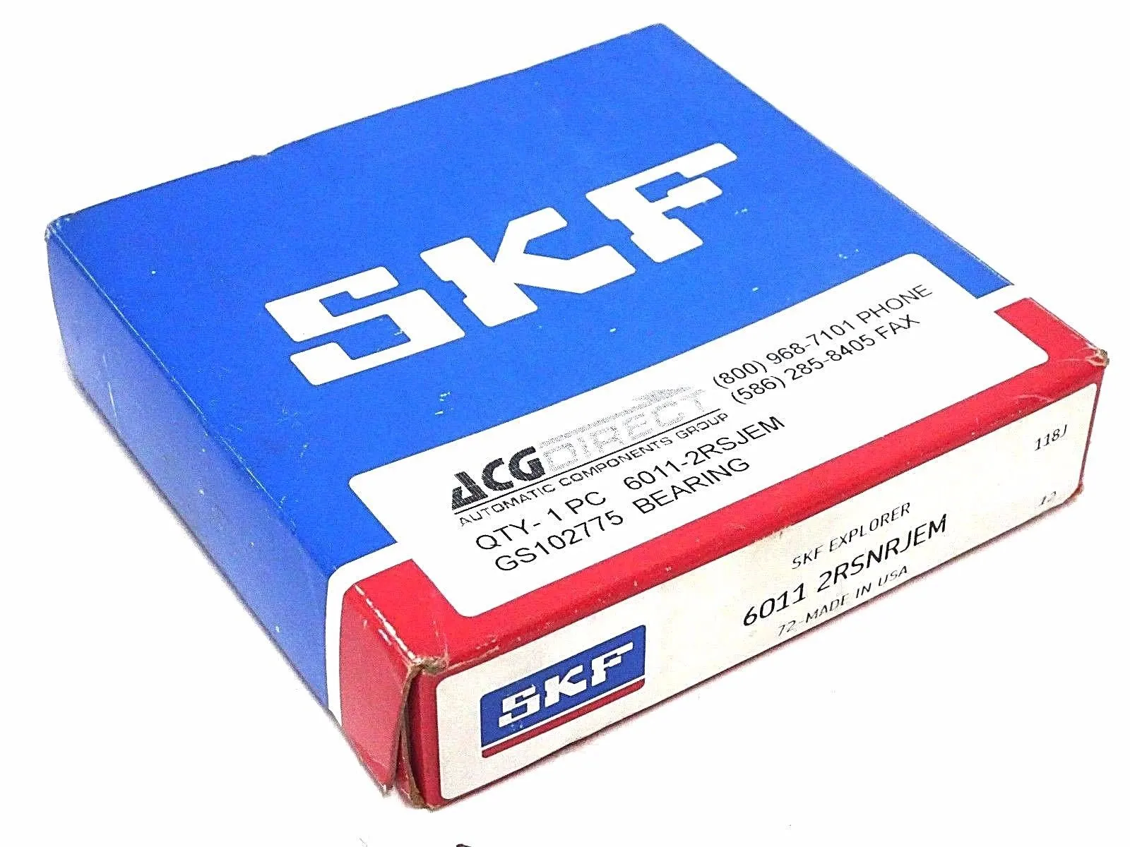 NEW SKF 6011-2RSNRJEM SINGLE ROW SEALED BALL BEARING