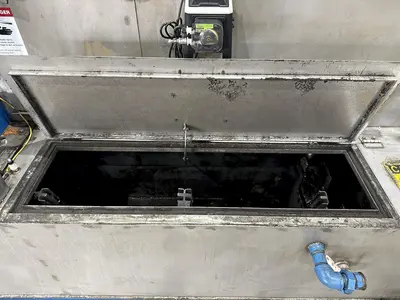 18" X 15" H X 4 STAGE CONTINENTAL EQUIPMENT CORP GAS HEAT STAINLESS STEEL CONVEYOR WASHER, NEW IN 2010: STOCK #21908