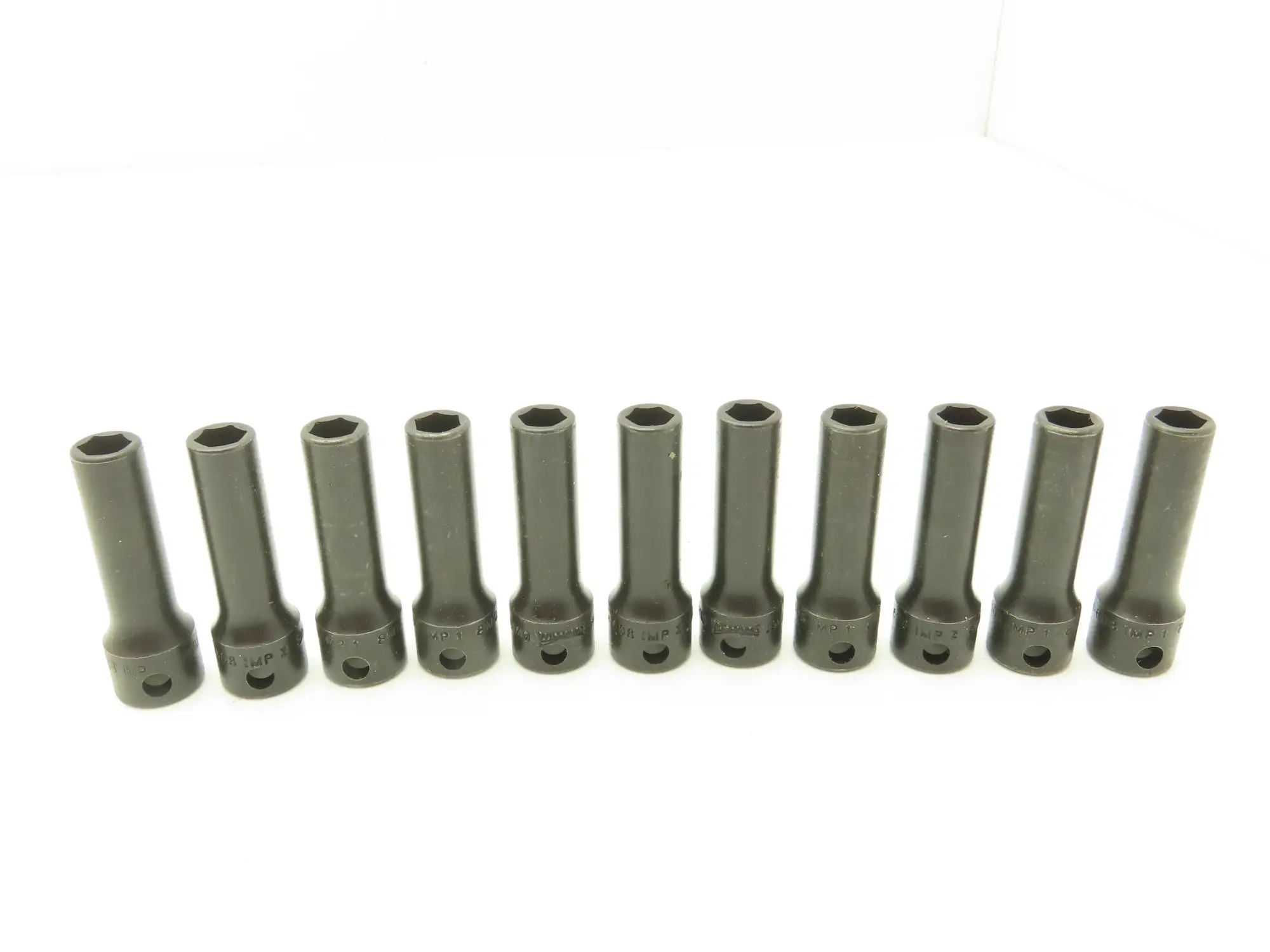 Williams 12M-608 IMP 3/8" Drive 8MM 6 Point Impact Socket Deep 2-1/8"L Lot of 11