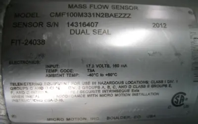 USED Micro Motion CMF100 M328N2BAEZZZ