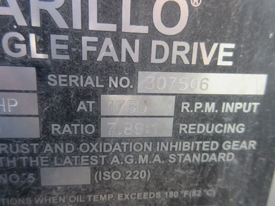 160 HP @ 1750 RPM, Amarillo #A32, right angle fan drive, 7.89:1 Ratio