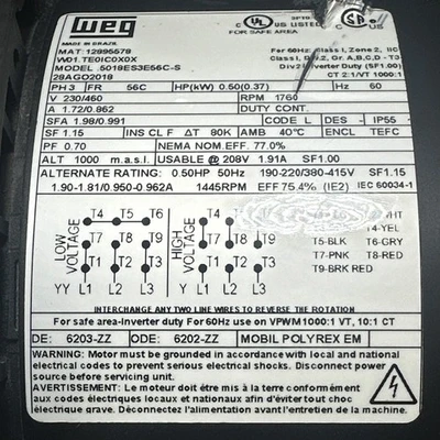 NEW WEG 5018ES3E56C-S