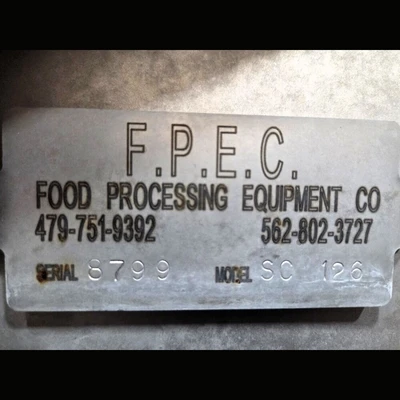USED FOOD PROCESSING EQUIPMENT CO (FPEC) SC126