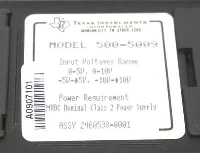 USED TEXAS INSTRUMENTS 500-5009 ANALOG INPUT MODULE 5005009