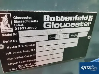 USED Battenfeld Gloucester 60" Battenfeld Gloucester Three-Roll Vertical Sheet Stack – Model 2000