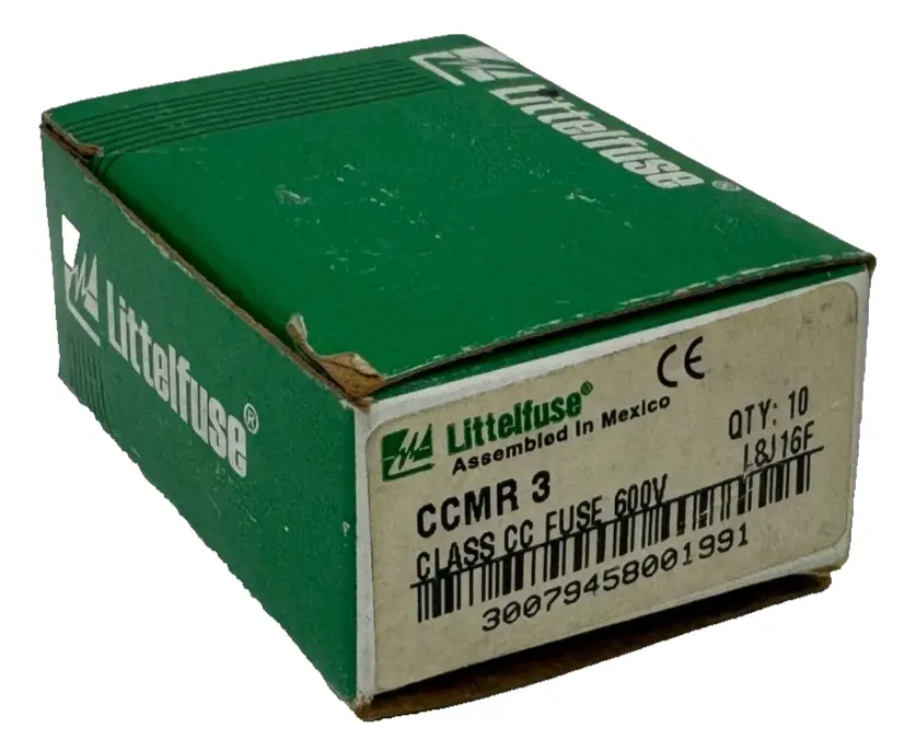 BOX OF 8 NEW LITTLEFUSE CCMR-3 TIME DELAY FUSES 600V CCMR3