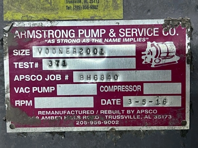 Used Vooner CL2001 Vacuum Pumps Minnesota US | Peak Machinery, Inc. #285055