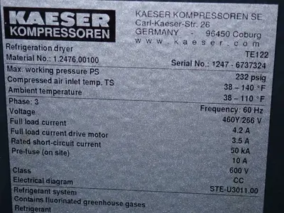 USED 2018 KAESER TE122