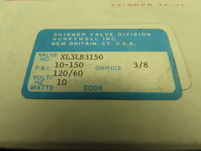 Honeywell Skinner XL3LB3150 Brass Solenoid Valve 3-Way NC 120V 150 PSI 3/8" NPT