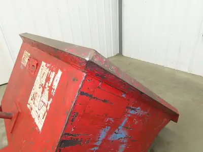 Roura Self Dumping Hopper 1/2 Yard Forklift Steel Dumpster 50x38x32"