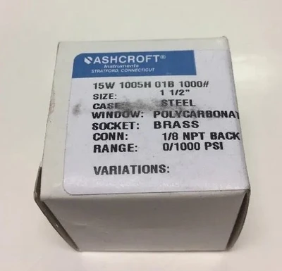 NEW ASHCROFT 15W1005H 01B