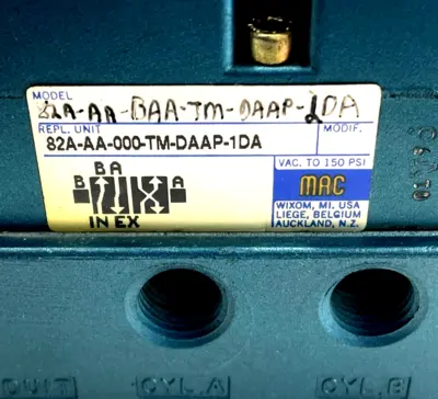 NEW MAC VALVES 82A-AA-BAA-TM-DAAP-1DA SOLENOID VALVE 82AAABASATMDAAP1DA