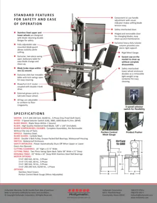 The Hollymatic Hi-Yield 16-5000 Stainless Steel Saw