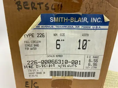 226-00066310-001 | Smith-Blair  Full Circle Repair Clamp 10" W 6.56-6.96" OD - New Other