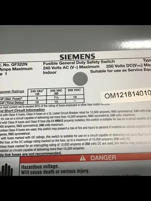 USED SIEMENS GF322N VBII