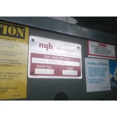 Used 1,300 CFM New York Blower Carbon Filter System