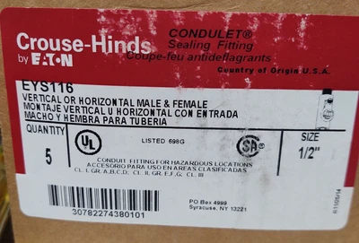 NEW CROUSE HINDS EYS116