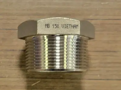 1-1/2" x 3/4" 316 Stainless Steel Hex Head Reducing Bushing MB 150