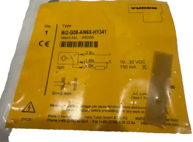 NEW TURCK BI2-G08-AN6X-H1341 SENSOR 46026 BI2G08AN6XH1341