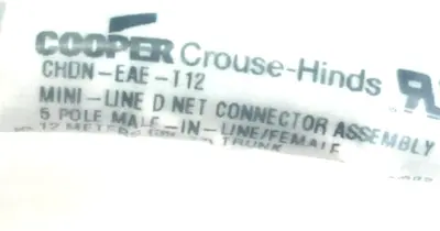 NEW COOPER CHDN-EAE-T12 CABLE DEVICENET 5POLE MALE TO IN-LINE FM 12M CHDNEAET12