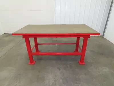 Vintage Precision Steel Welding Layout Table 70x34" Cast Iron 1-3/8" Thick Top