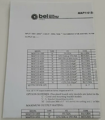 USED BEL POWER SOLUTIONS MAP110-4004