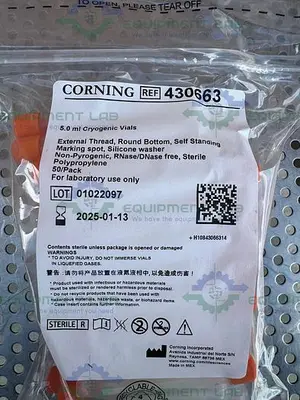 NEW CASE OF 400 - CORNING 430663 EXTERNAL THREADED POLYPROPYLENE CRYOGENIC VIAL 5 ML