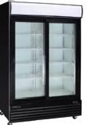 52.3" wide 2 Sliding door upright glass door display refrigerator
