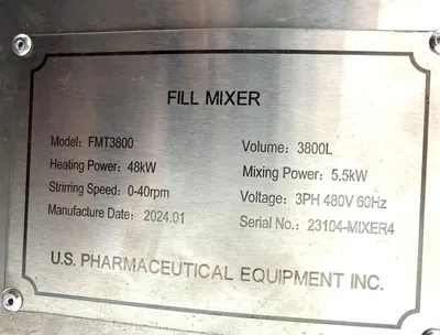 2024 US PHARMACEUTICAL EQUIPMENT 1000 Gallon Jacketed Kettle with Scrape Agitation TANKS / KETTLES | EcReCon Inc (6)