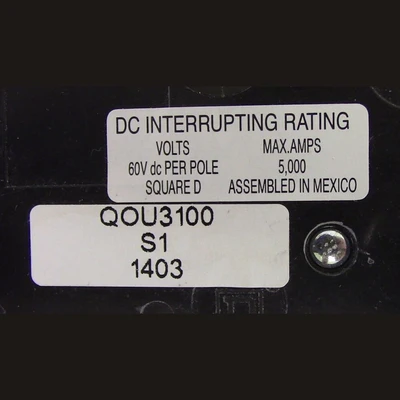 Square D 3 Pole 100 Amp Type Q0U Breaker