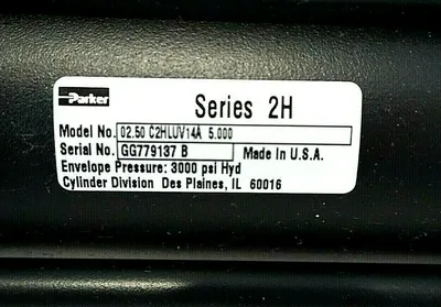 NEW PARKER 02.50 C2HLUV14A 5.000 PNEUMATIC CYLINDER SERIES 2H