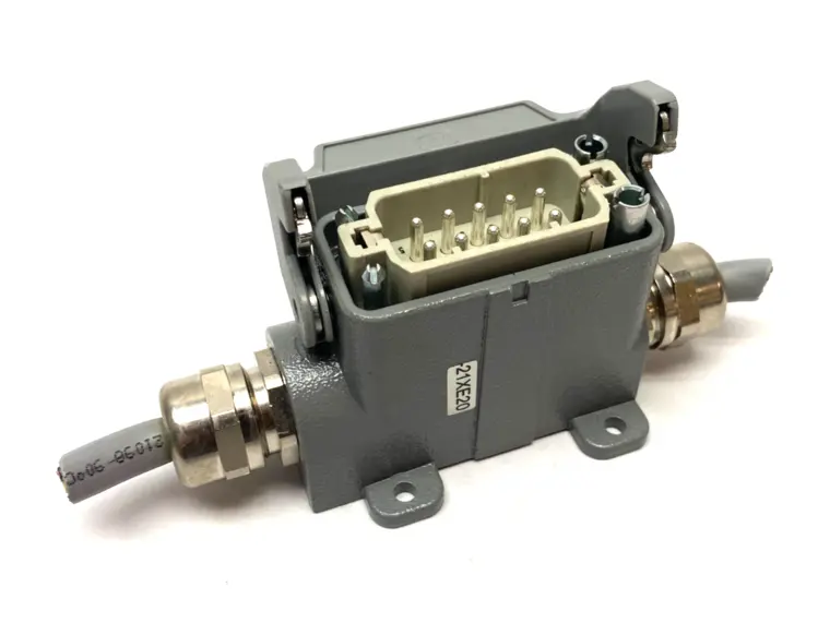 Used HARTING HAN 10A-HSM-HC 1 LEVER 2XM20 CONNECTOR W/ FRAME & INSERTS Connector Accessories | Maverick Industrial Sales #1105394