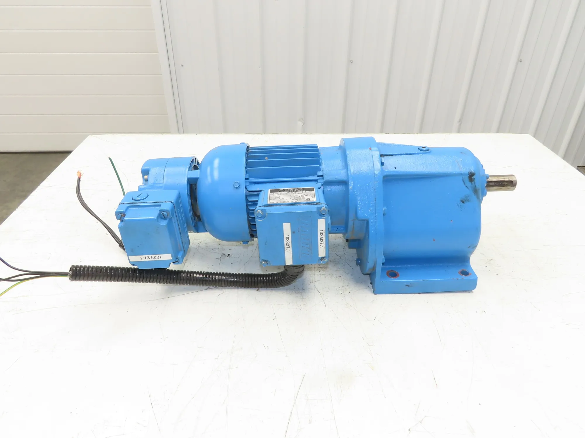 Eberhard Bauer G13-10/DK 74-178-AS/M Inline Gearmotor w/Brake 32rpm 277/480V 3PH