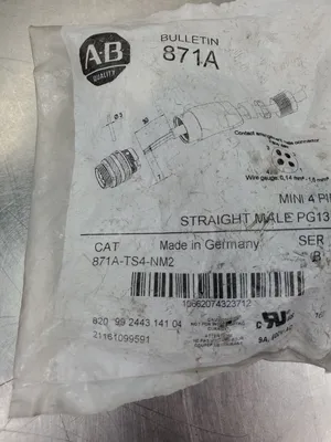 Allen-Bradley 871A-TS4-NM2 Ser B Connector, Straight Male PG13.5 5B-4/9