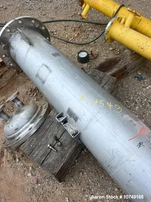 Used Perry Products 225 Sq Ft Vertical Shell & Tube Heat Exchanger, 304L Stainless, 2015