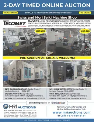 SURPLUS TO THE ONGOING NEEDS OF TECOMET MEDICAL - PENNSAUKEN, NJ