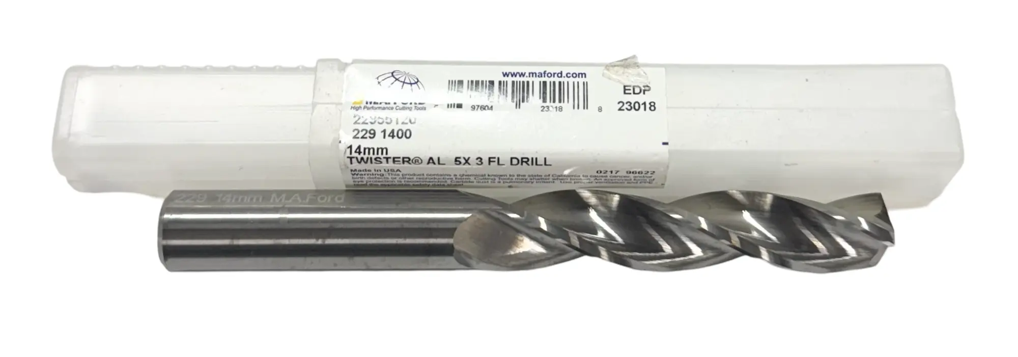 M.A. Ford 14mm Solid Carbide Drill 5xD High Performance 3 Flute