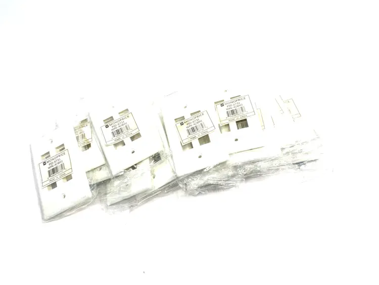 New | in-Stock MONOPRICE 1-GANG WALL PLATE FOR KEYSTONE, 4-PORT Electrical Fittings | Maverick Industrial Sales #1119574