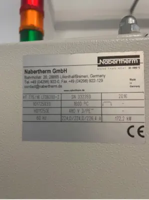 USED 2016 NABERTHERM HT775/16 LT DB200-2