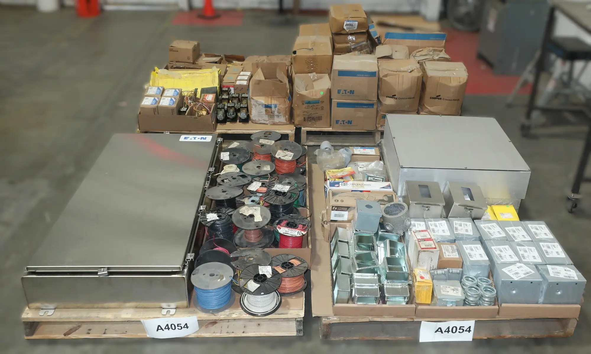 4 PALLETS OF ASSORTED CONDUIT, ENCLOSURES