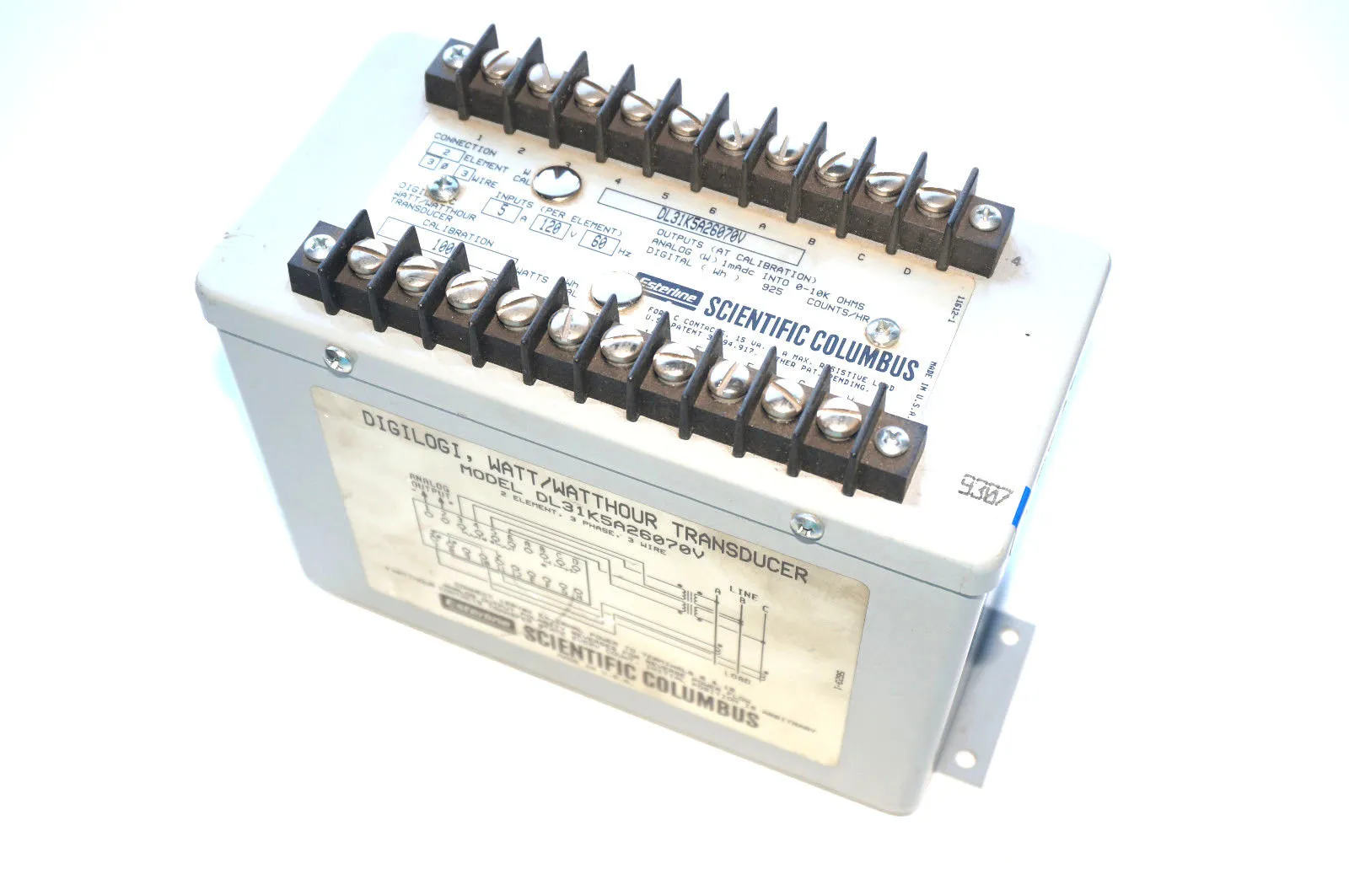 NEW SCIENTIFIC COLUMBUS DL31K5A26070V WATT TRANSDUCER
