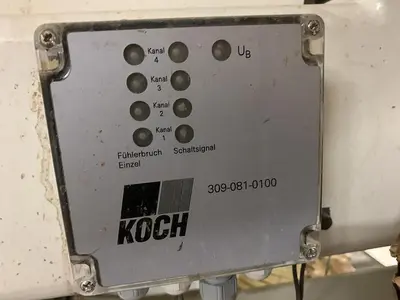 KOCH SBD-B DOUBLE-END FEED-THROUGH TRIM, BORE, GLUE, & DOWEL MACHINE