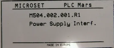 NEW MOOG MICROSET M504.002.001.R1 POWER SUPPLY INTERFACE MARS M504002001R1