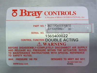 USED BRAY CONTROLS 921190-11300532