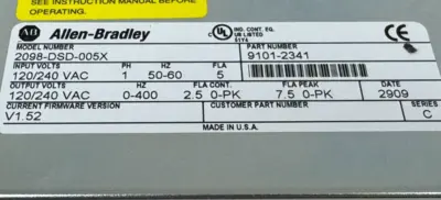 NEW ALLEN BRADLEY 2098-DSD-005X ULTRA 3000 SERVO DRIVE 2.5/7.5A SER. C