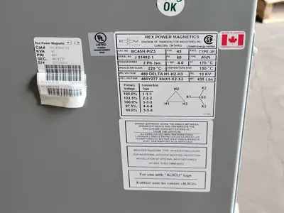 New | in-Stock REX POWER MAGNETICS BC45H-P/Z3 Transformers British Columbia CA | Lenmark #266108