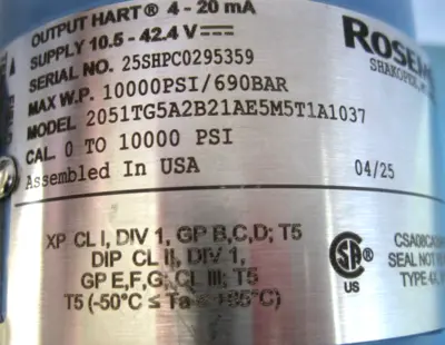 NEW Rosemount 2051 TG5A2B21AE5M5T1A1037