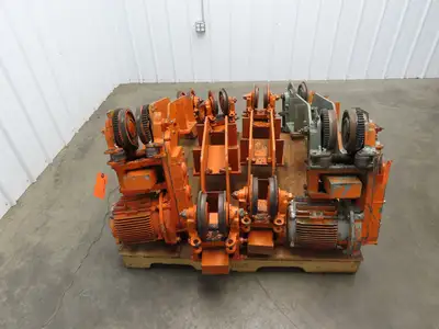 Cleveland Tramrail Bridge Crane Motorized End Truck Drive WB 6.5" Wheel Set of 4